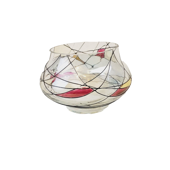 PartyLite Mosaic Calypso 2" Glass Red/Gold Tealight Votive Candle Holder BOHO - Picture 2 of 6